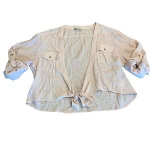 Wishlist Apparel Women’s Wrap Tie Front Salmon Pink Top M/L